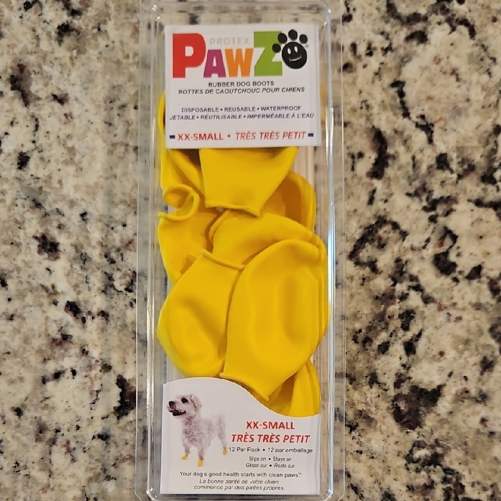 PAWZ Bright Yellow Dog Boots XX-Small